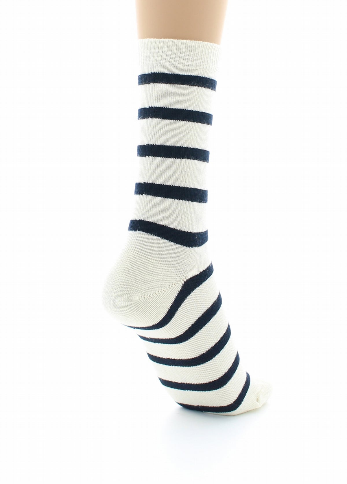 Chaussettes mixtes Marinière en coton peigné ECRU-MARINE