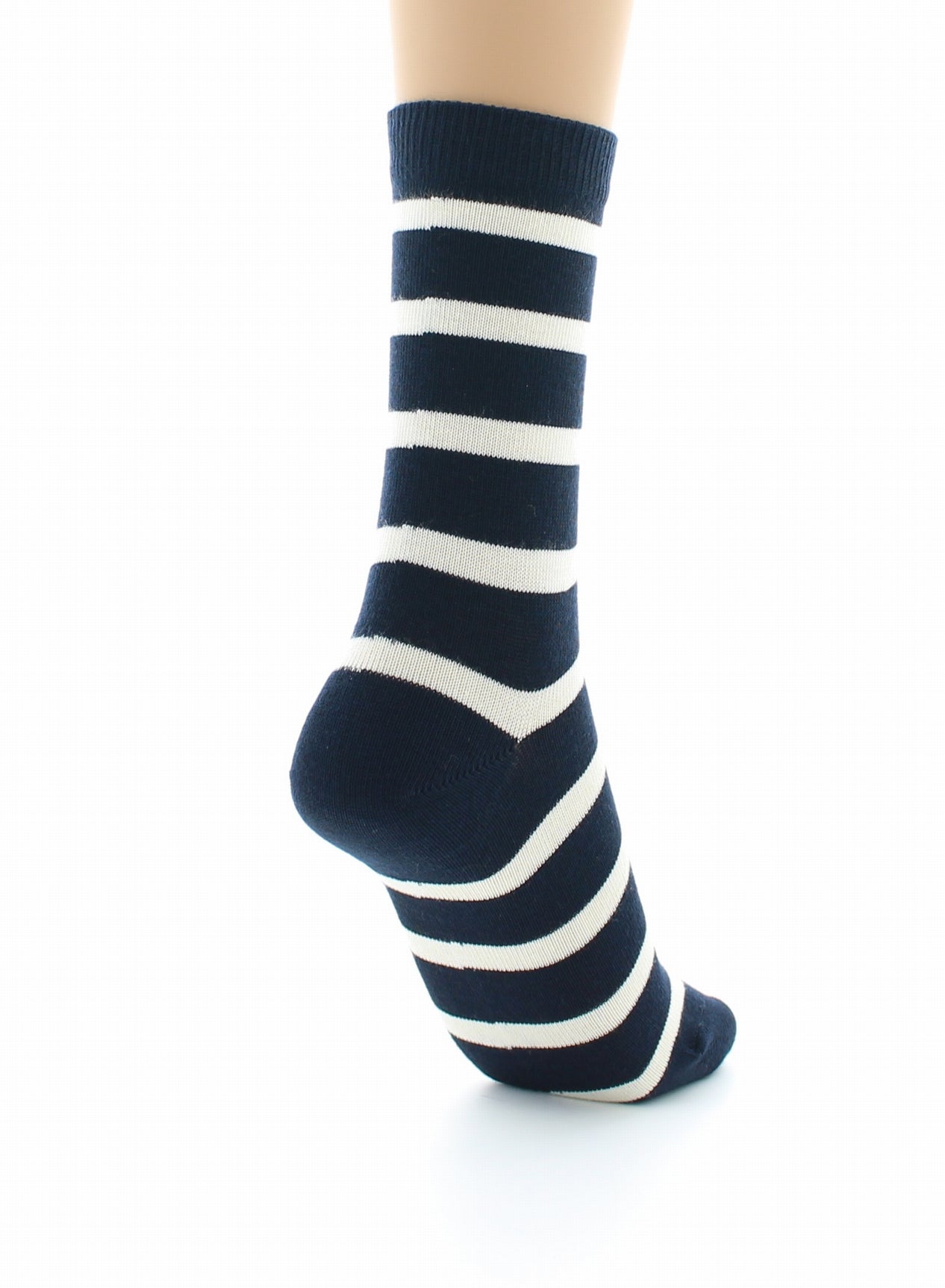 Chaussettes mixtes Marinière en coton peigné MARINE-ECRU