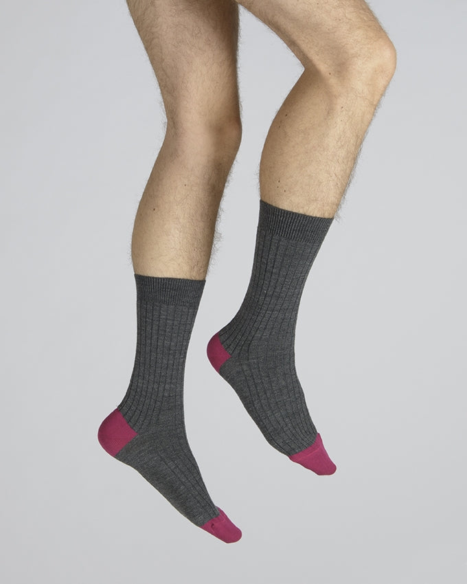 Chaussettes Molière anthracite-fushia ANTHRACITE-FUSHIA