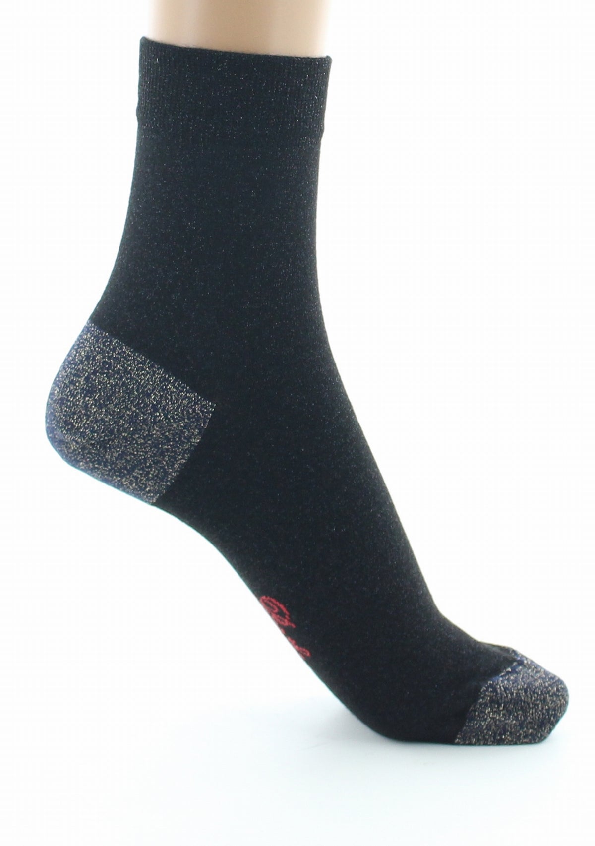 Chaussettes pailletées femme noir et marine NOIR