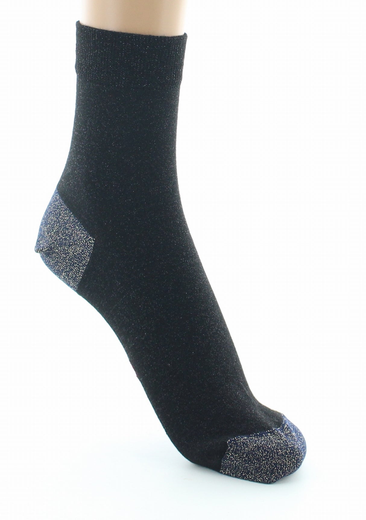 Chaussettes pailletées femme noir et marine NOIR