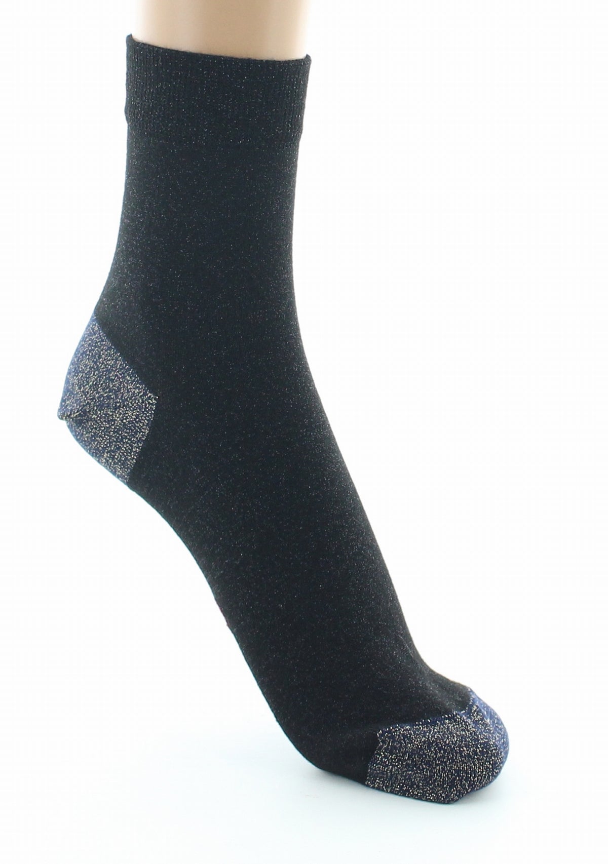Chaussettes pailletées femme noir et marine NOIR