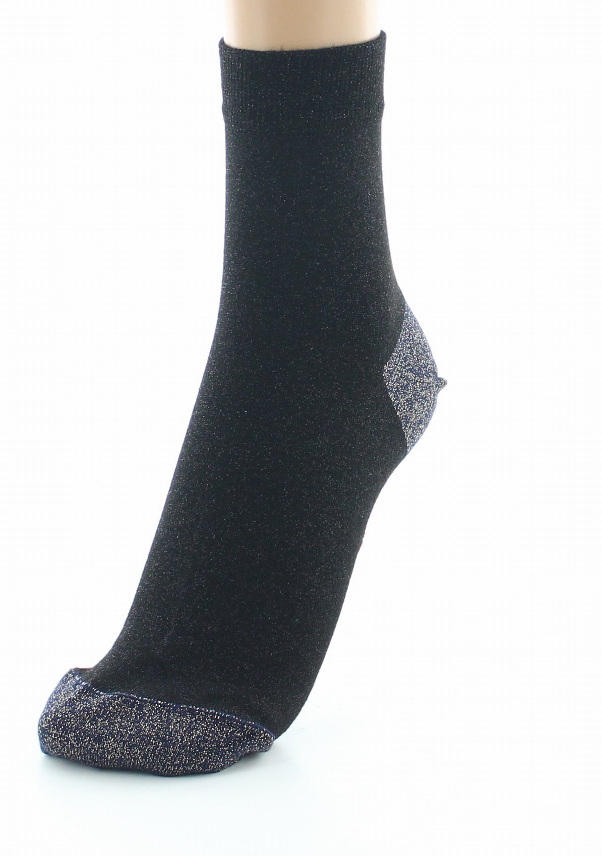 Chaussettes pailletées femme noir et marine NOIR