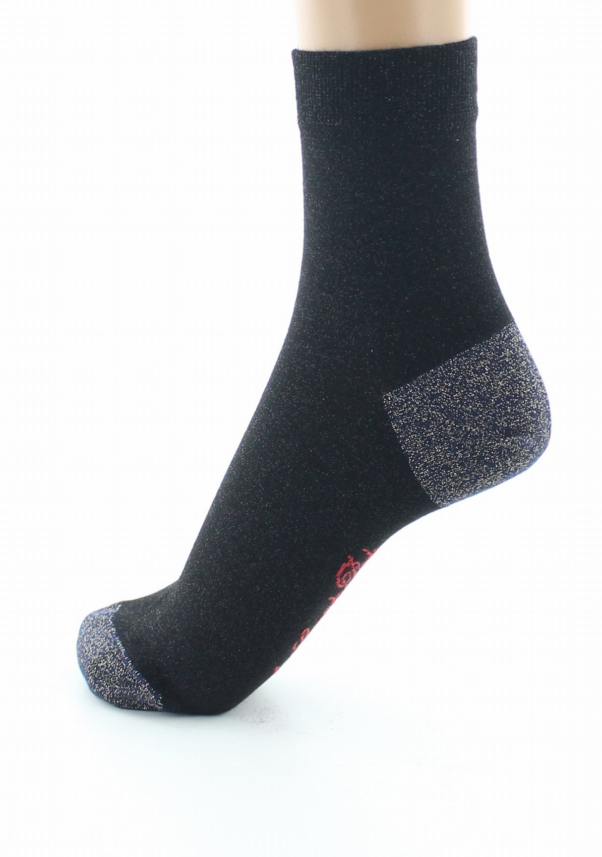 Chaussettes pailletées femme noir et marine NOIR