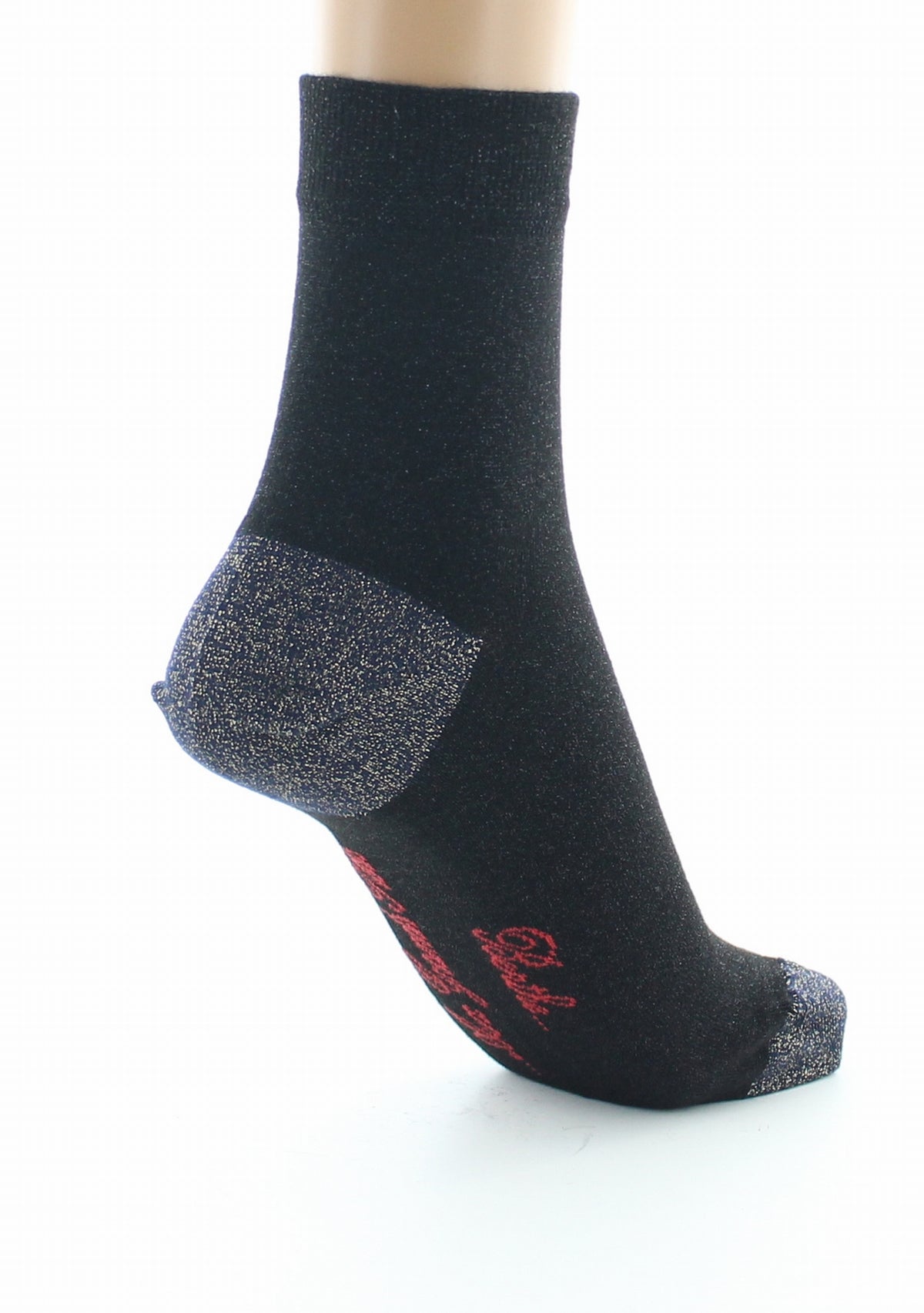 Chaussettes pailletées femme noir et marine NOIR