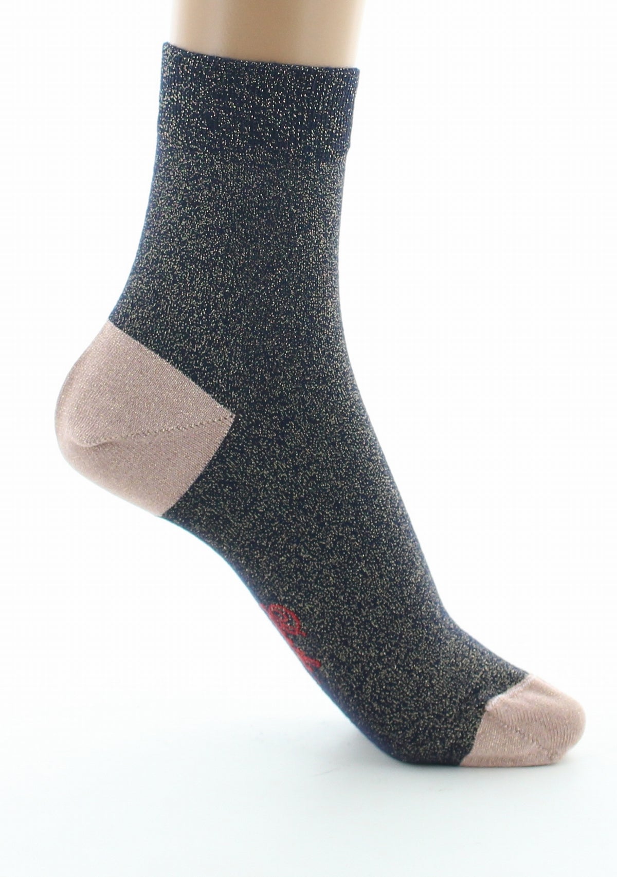 Chaussettes pailletées femme marine et rose MARINE