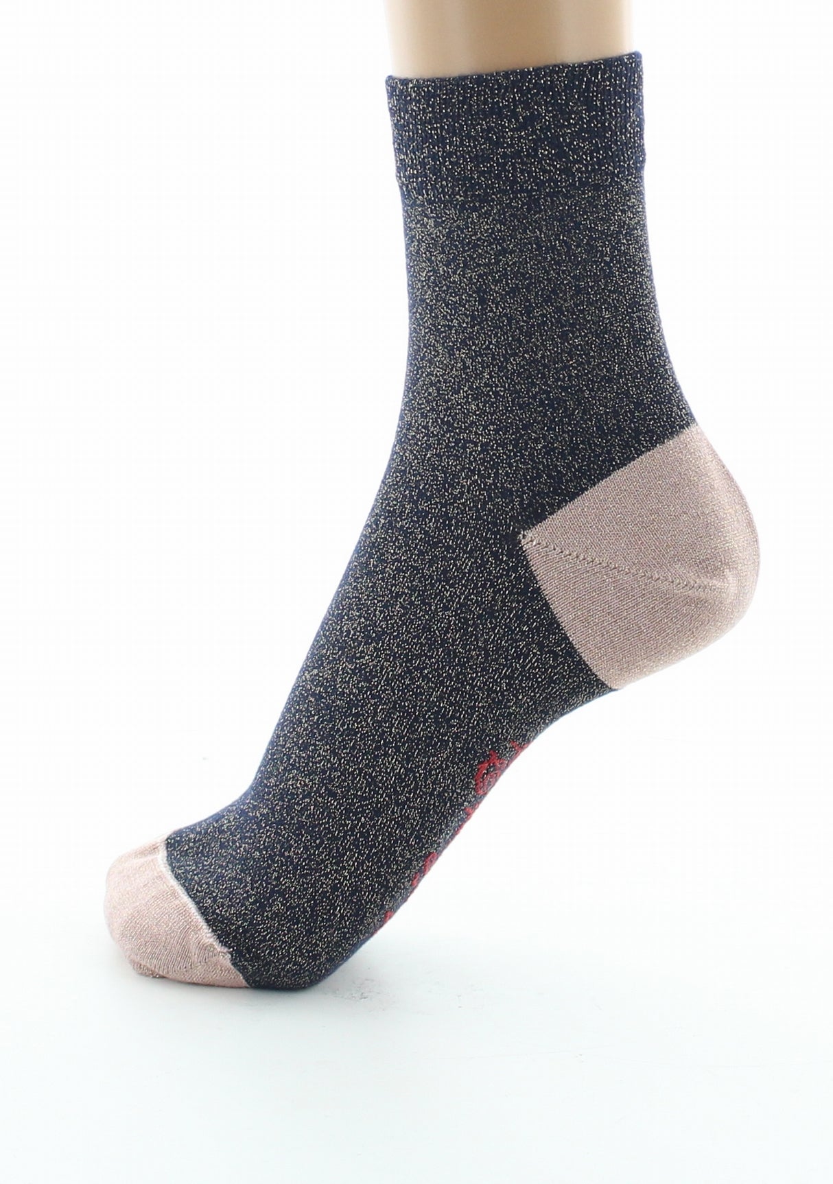 Chaussettes pailletées femme marine et rose MARINE