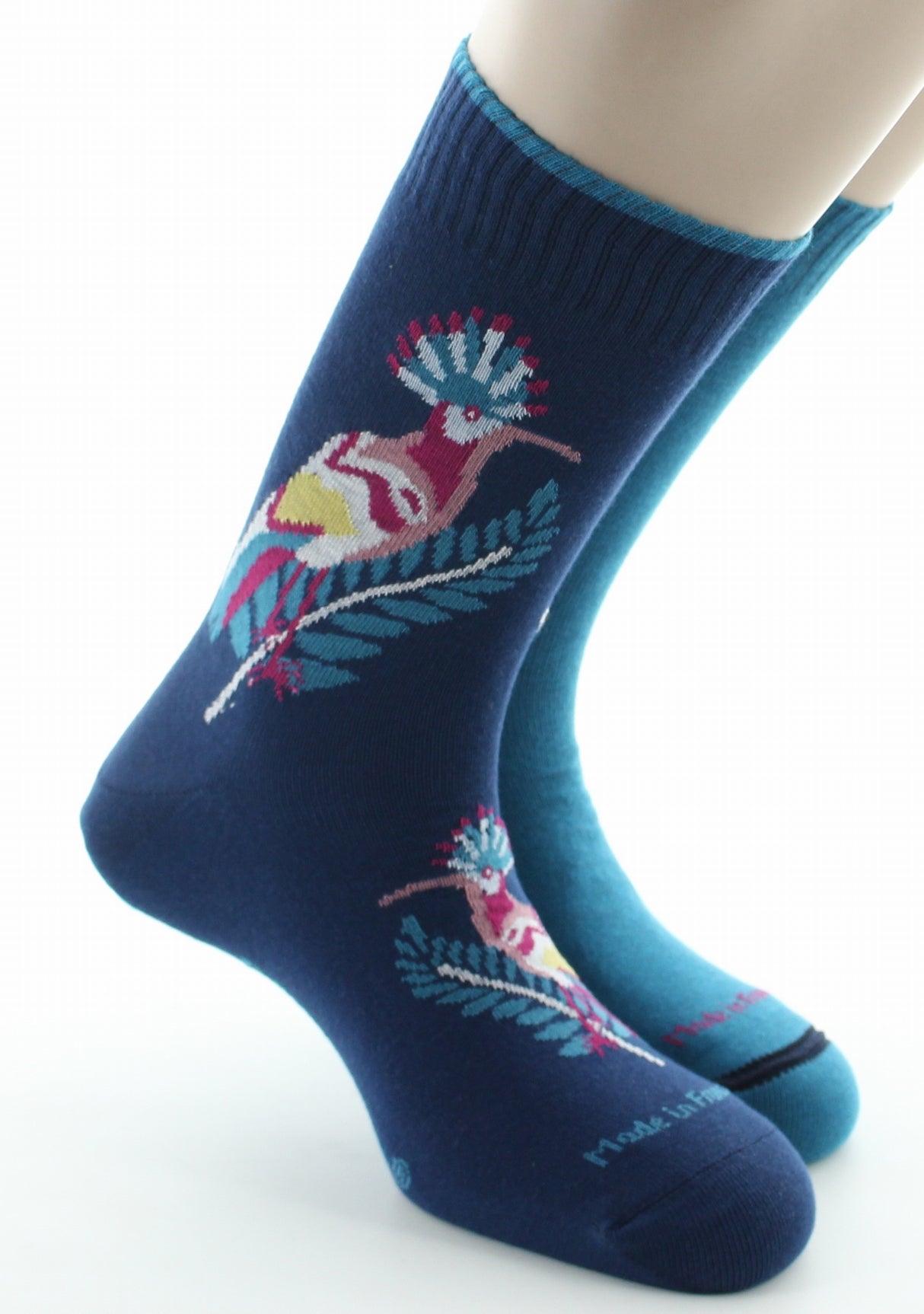 Chaussettes réversibles homme coton colibri bleu amiral BLEU AMIRAL