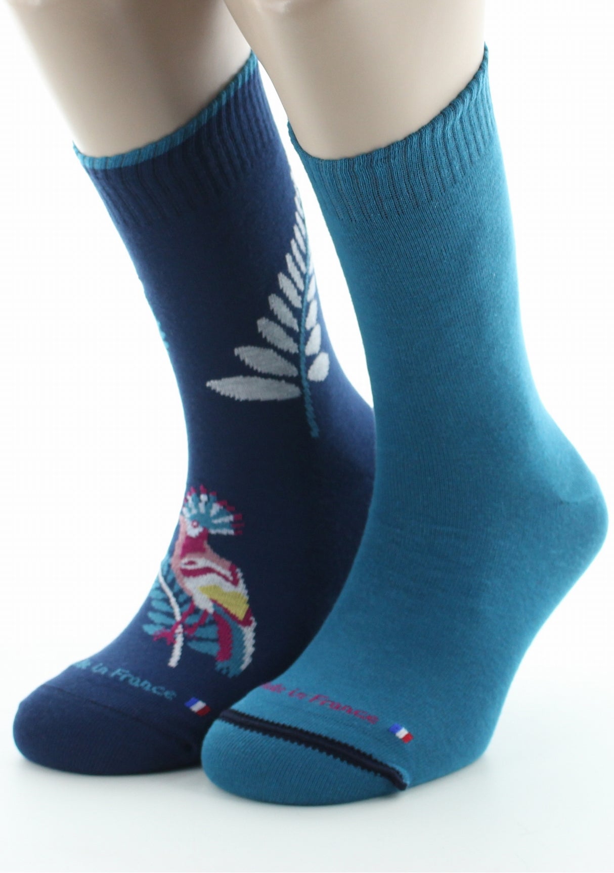 Chaussettes réversibles homme coton colibri bleu amiral BLEU AMIRAL