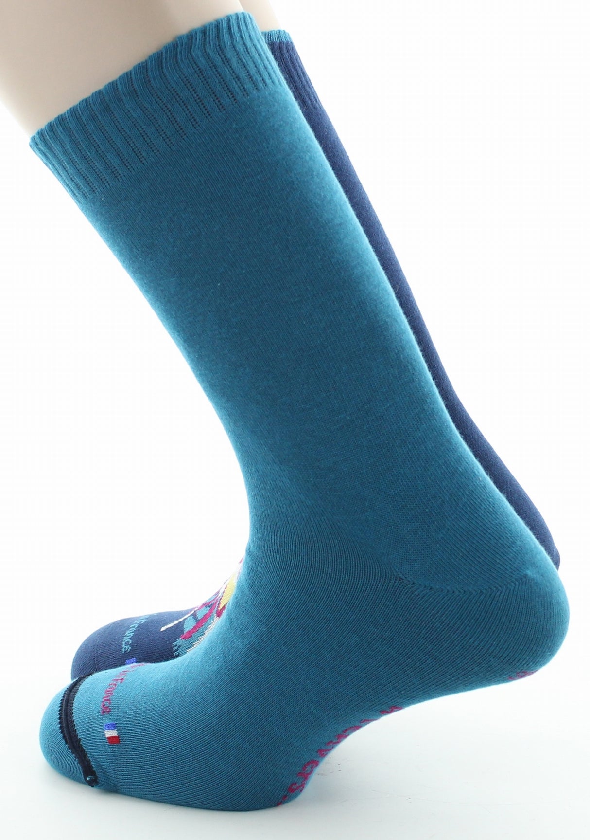 Chaussettes réversibles homme coton colibri bleu amiral BLEU AMIRAL