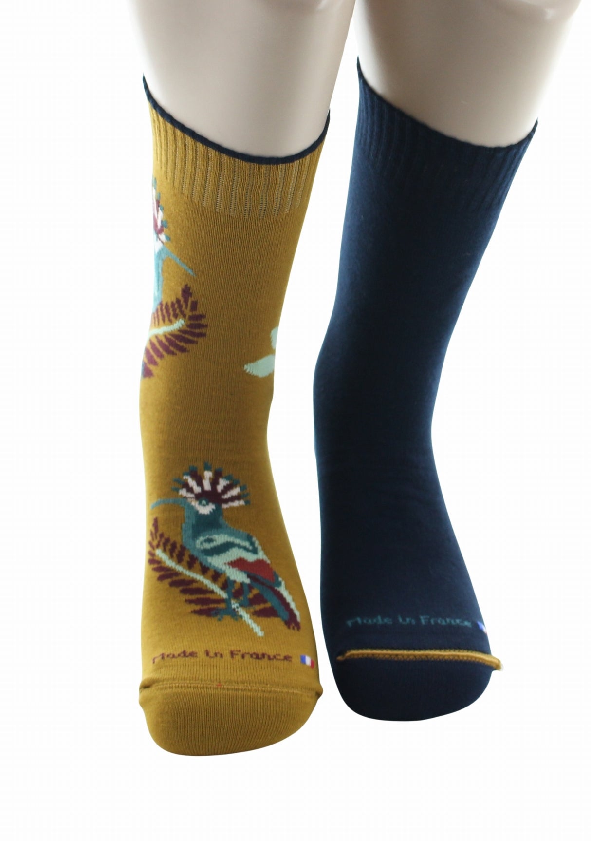 Chaussettes réversibles homme coton colibri moutarde MOUTARDE