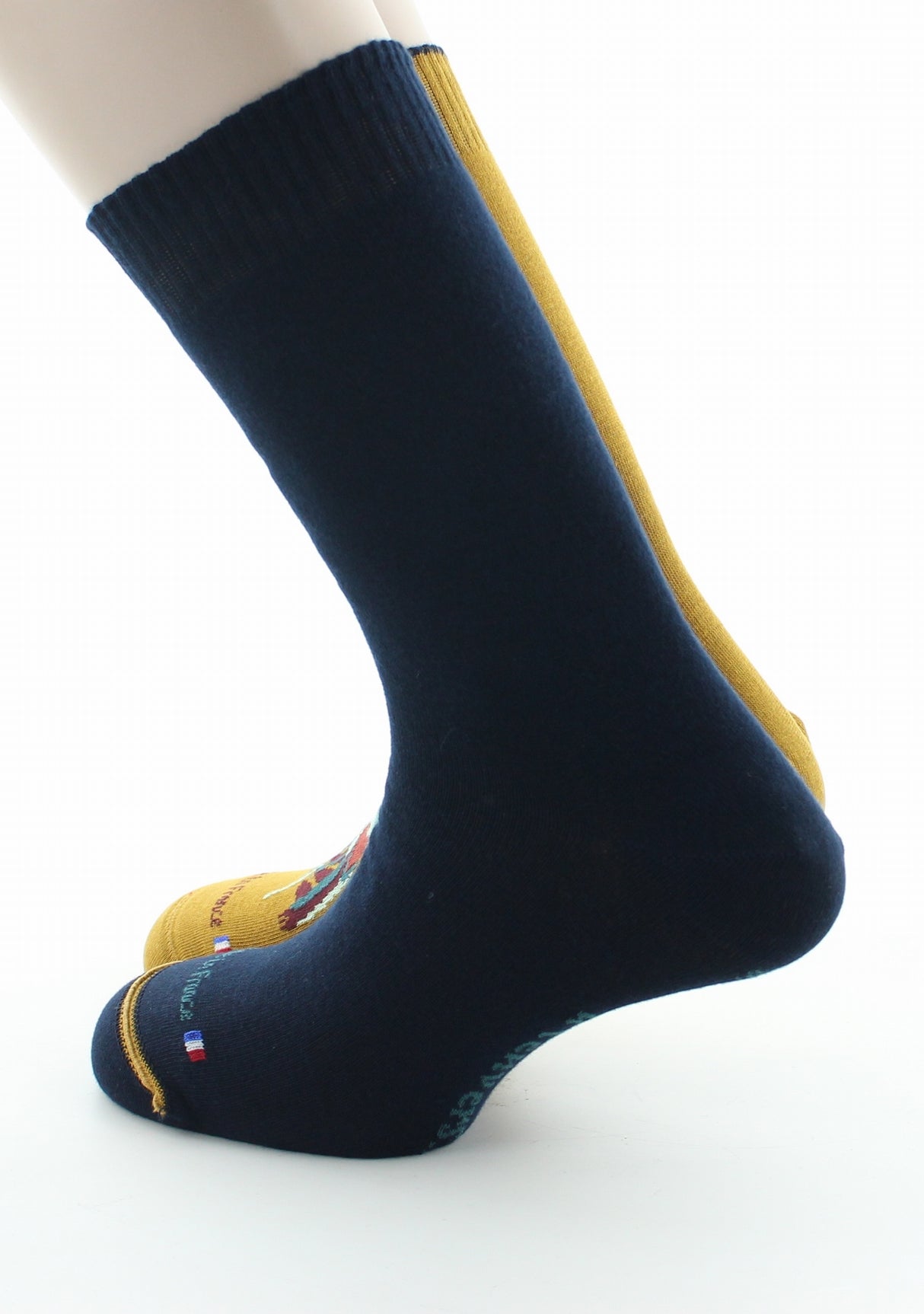 Chaussettes réversibles homme coton colibri moutarde MOUTARDE