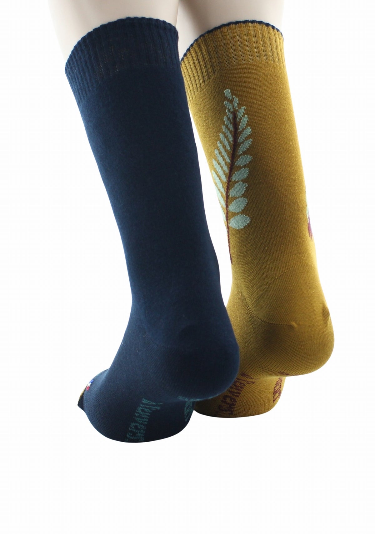 Chaussettes réversibles homme coton colibri moutarde MOUTARDE