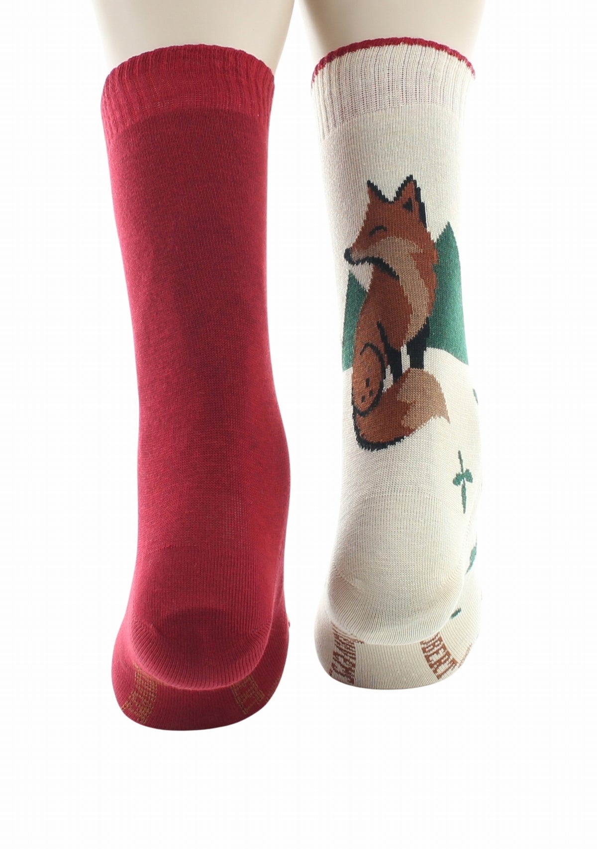Chaussettes réversibles homme en coton Renard Beige/Rouge BEIGE