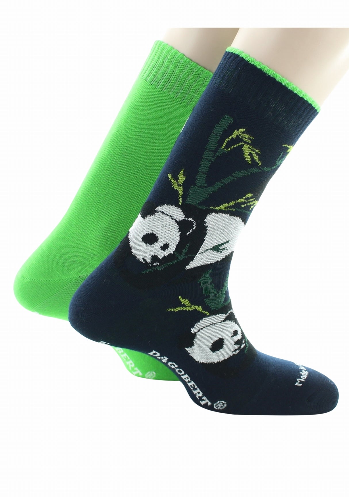 Chaussettes Réversibles Panda Marine intérieur Vert Chlorophyle MARINE/VERT