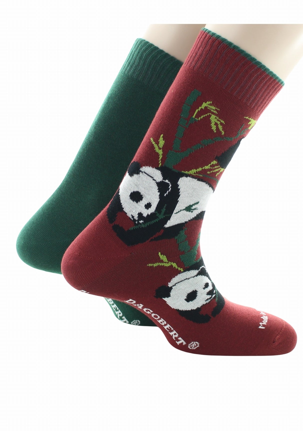 Chaussettes Réversibles Panda Rouille intérieur Vert Sapin ROUILLE/VERT