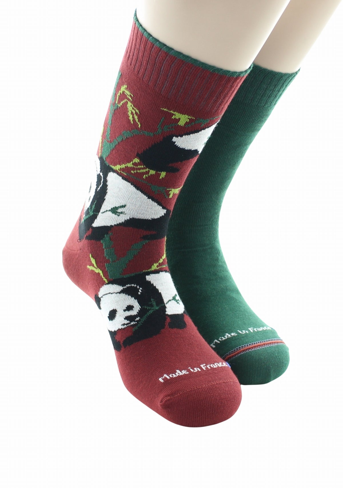 Chaussettes Réversibles Panda Rouille intérieur Vert Sapin ROUILLE/VERT