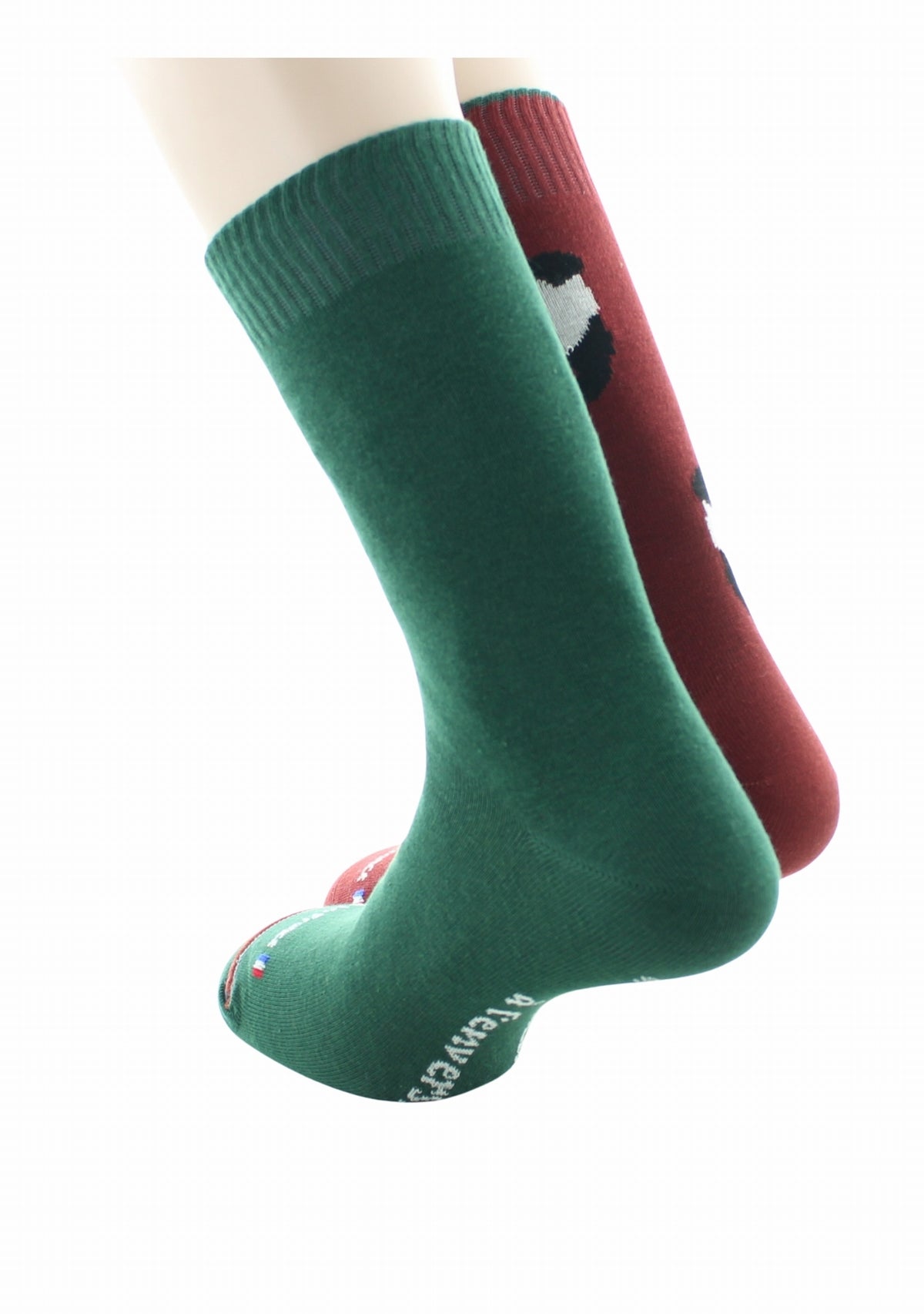 Chaussettes Réversibles Panda Rouille intérieur Vert Sapin ROUILLE/VERT