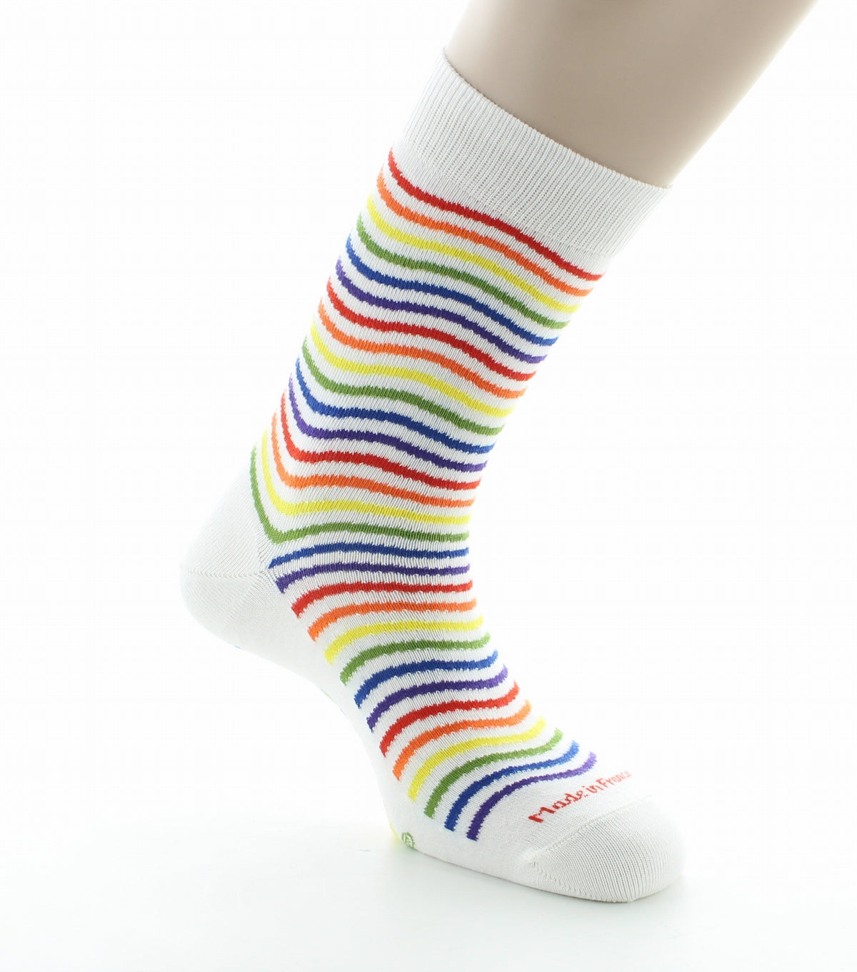 Chaussettes vagues multicolores BLANC