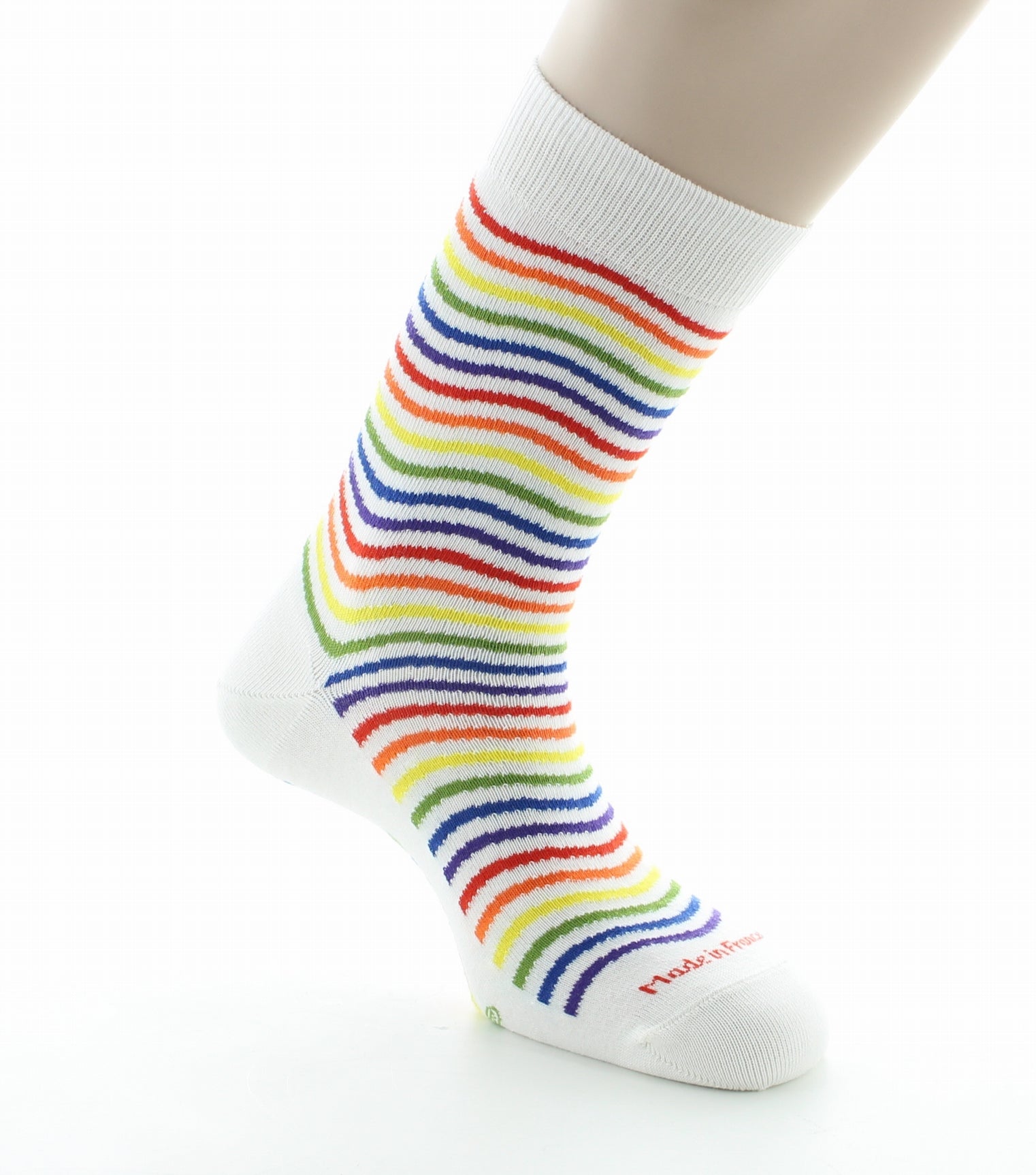 Chaussettes vagues multicolores BLANC