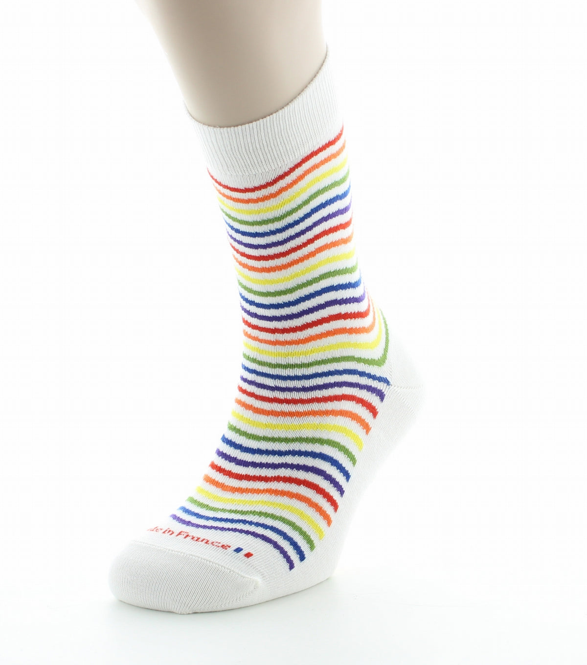 Chaussettes vagues multicolores BLANC