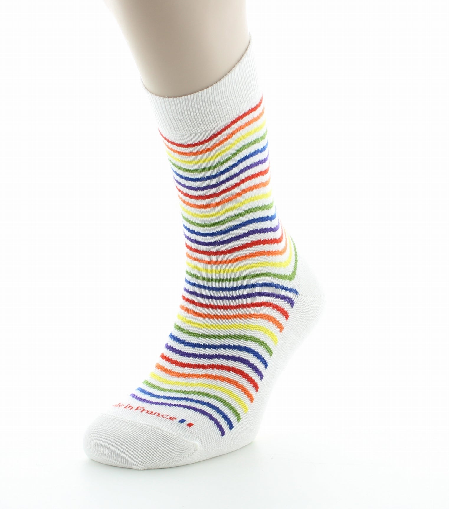 Chaussettes vagues multicolores BLANC
