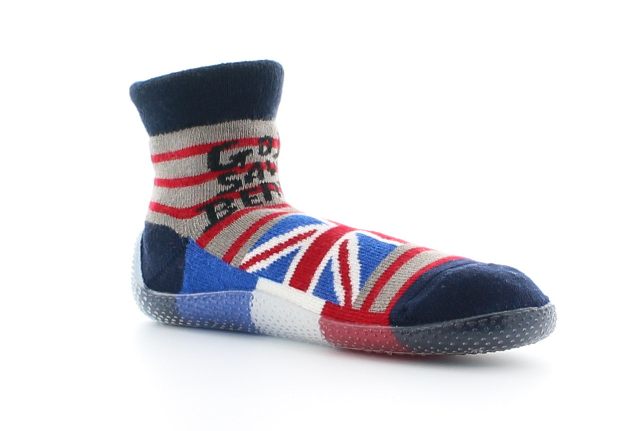 Chausson chaussette mixte God Save Berthe MARINE-ROUGE-BLR