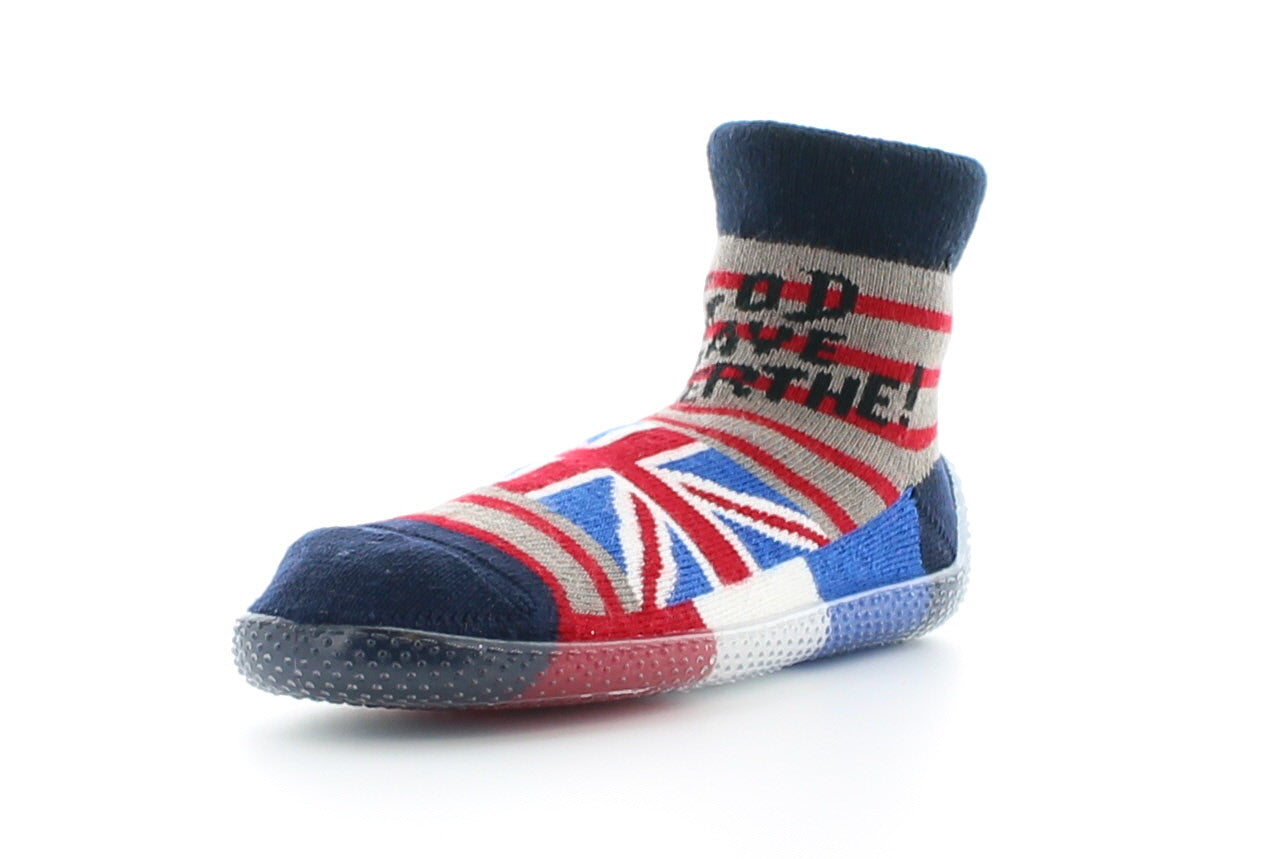 Chausson chaussette mixte God Save Berthe MARINE-ROUGE-BLR