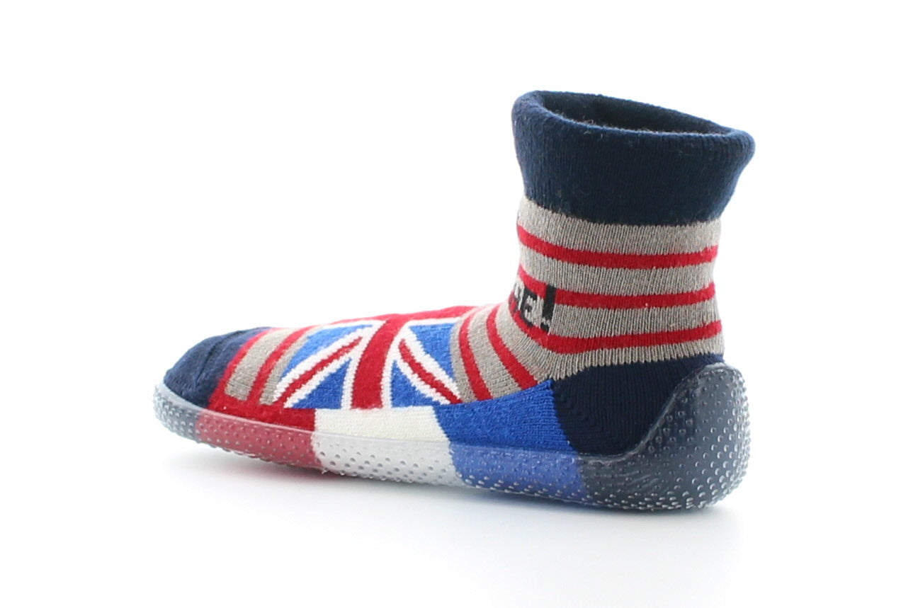 Chausson chaussette mixte God Save Berthe MARINE-ROUGE-BLR