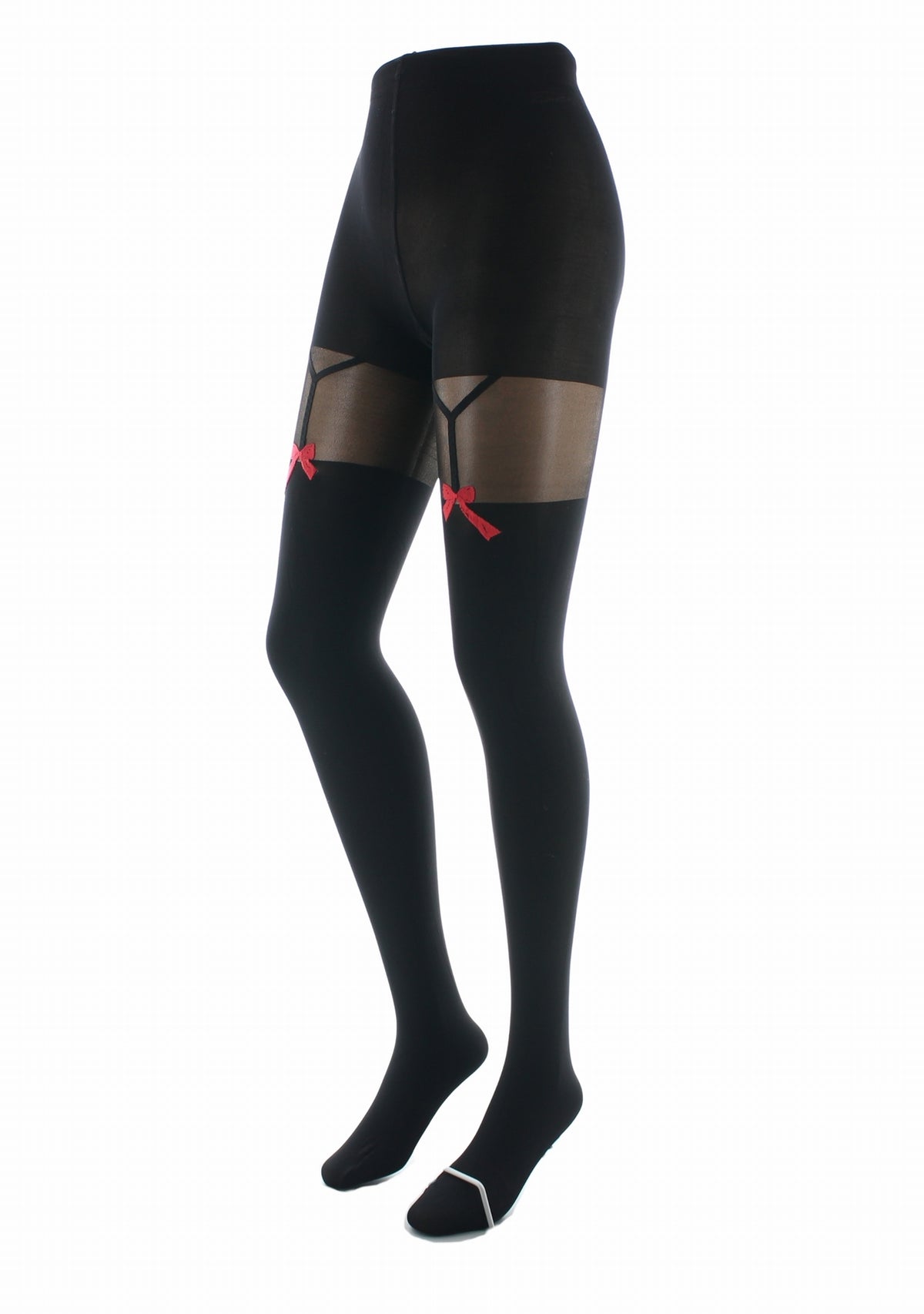 Collants 40D Berthe Nœud noir/rouge NOIR/ROUGE