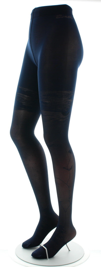 Collants agapanthes dévorées fond marine MARINE