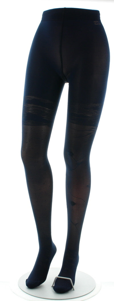 Collants agapanthes dévorées fond marine MARINE