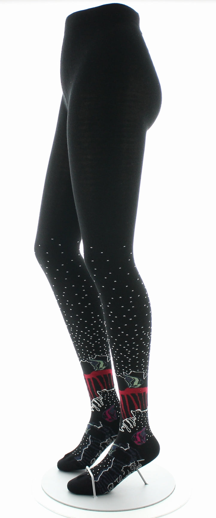 Collants coton femme poissons NOIR