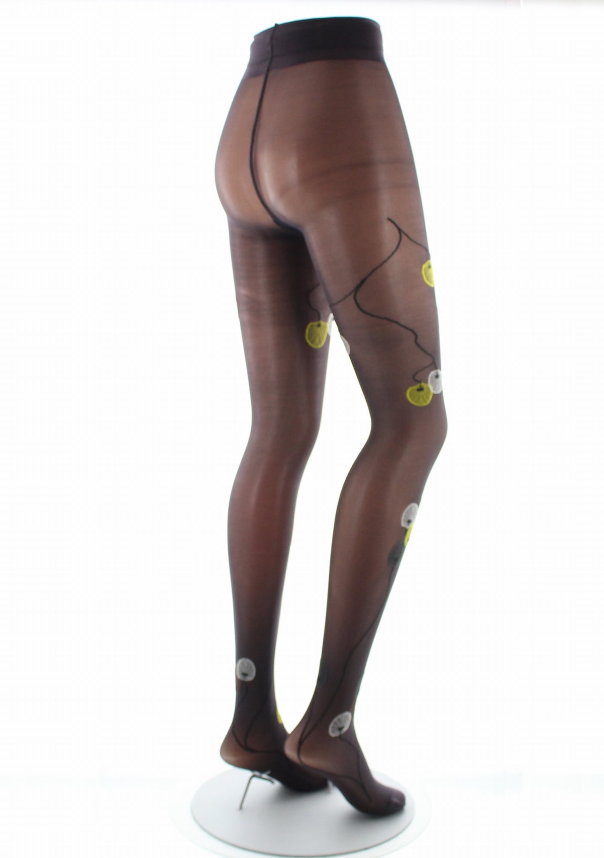 Collants femme 30D prune monnaie du pape jaune PRUNE/JAUNE