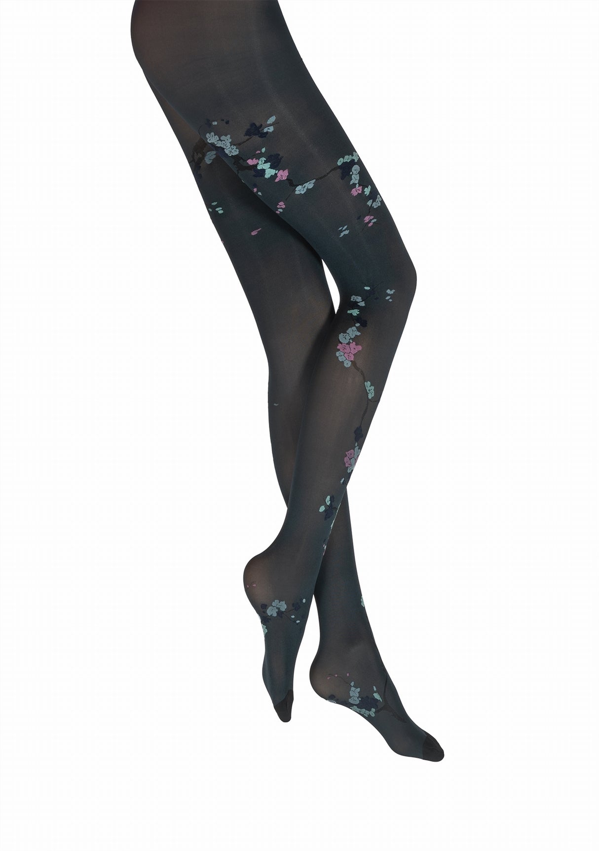 Collants femme 40D irisé pétrole sakura bleu PETROLE/VERT