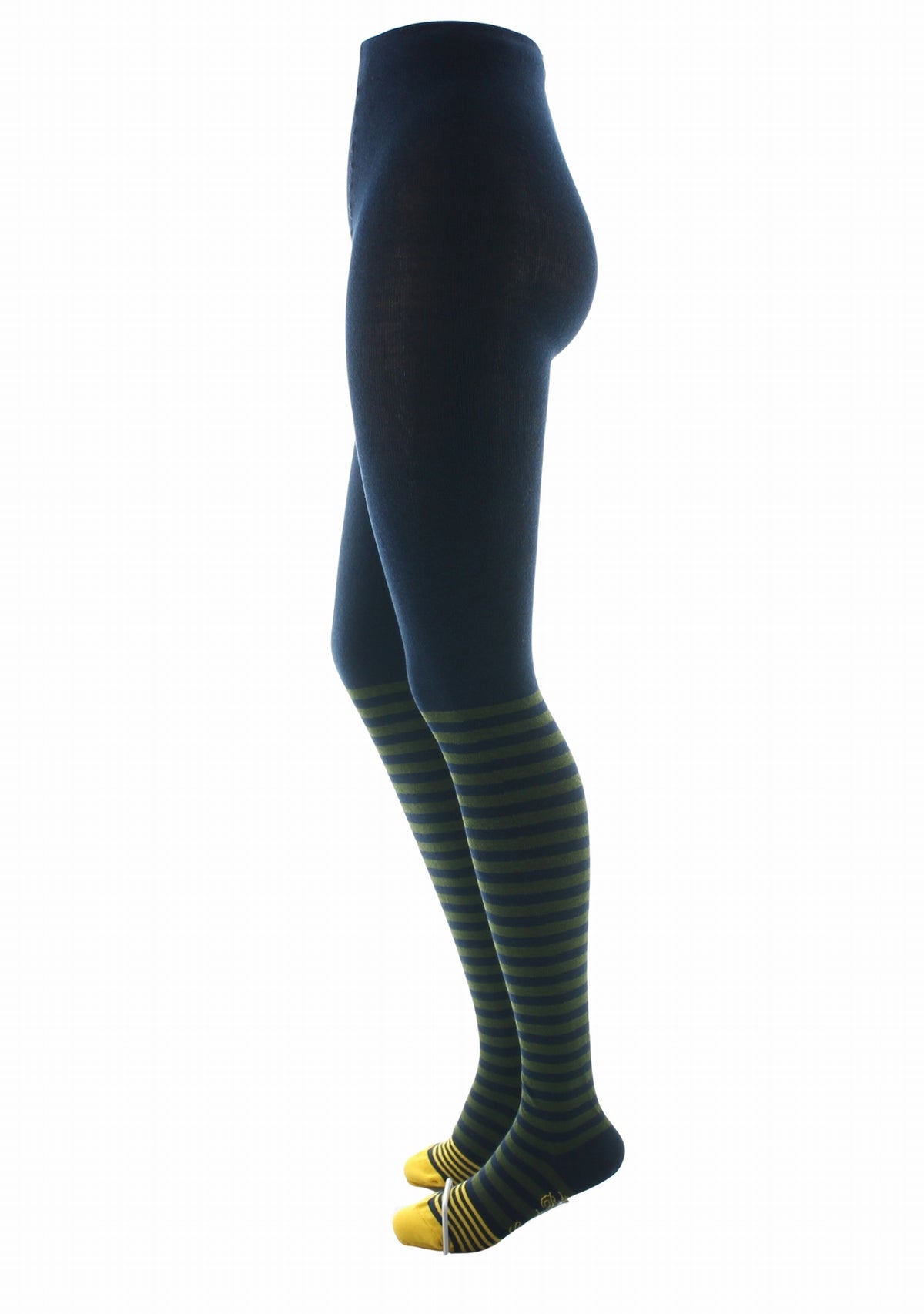 Collants femme coton Berthe Rayures Kaki MARINE/KAKI