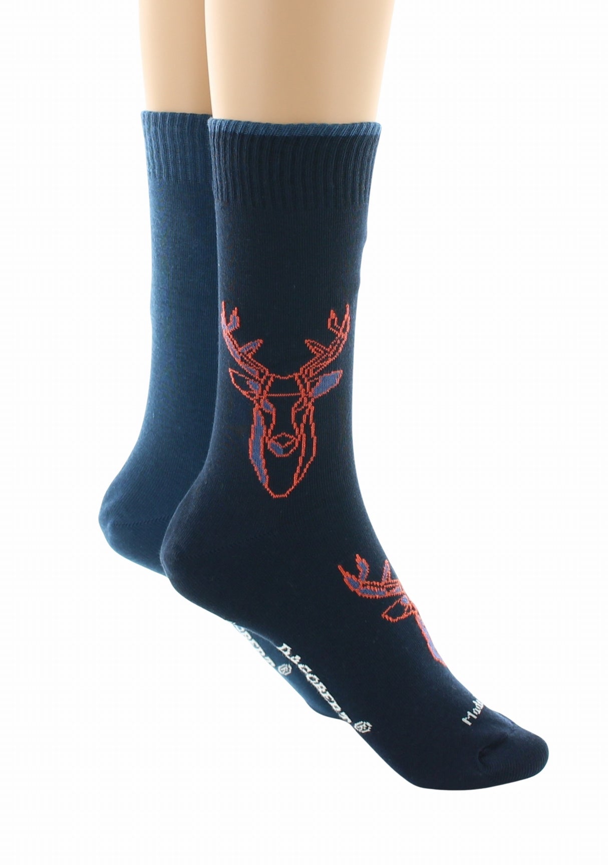 Doubles chaussettes réversibles Cerf Marine Intérieur Bleu pétrole MARINE BLEU PETROLE