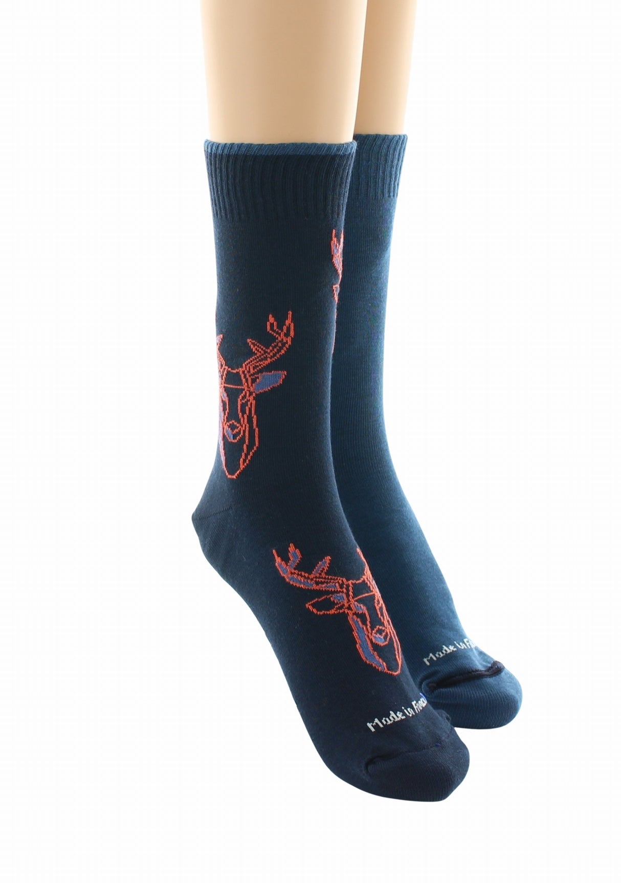 Doubles chaussettes réversibles Cerf Marine Intérieur Bleu pétrole MARINE BLEU PETROLE