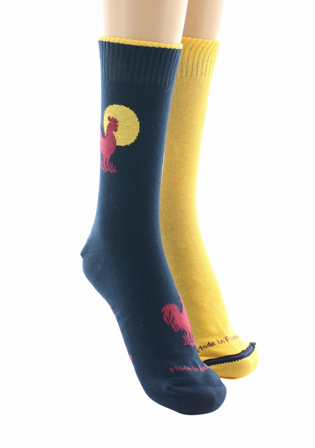 Doubles chaussettes réversibles Coq Marine Intérieur Jaune MARINE-JAUNE