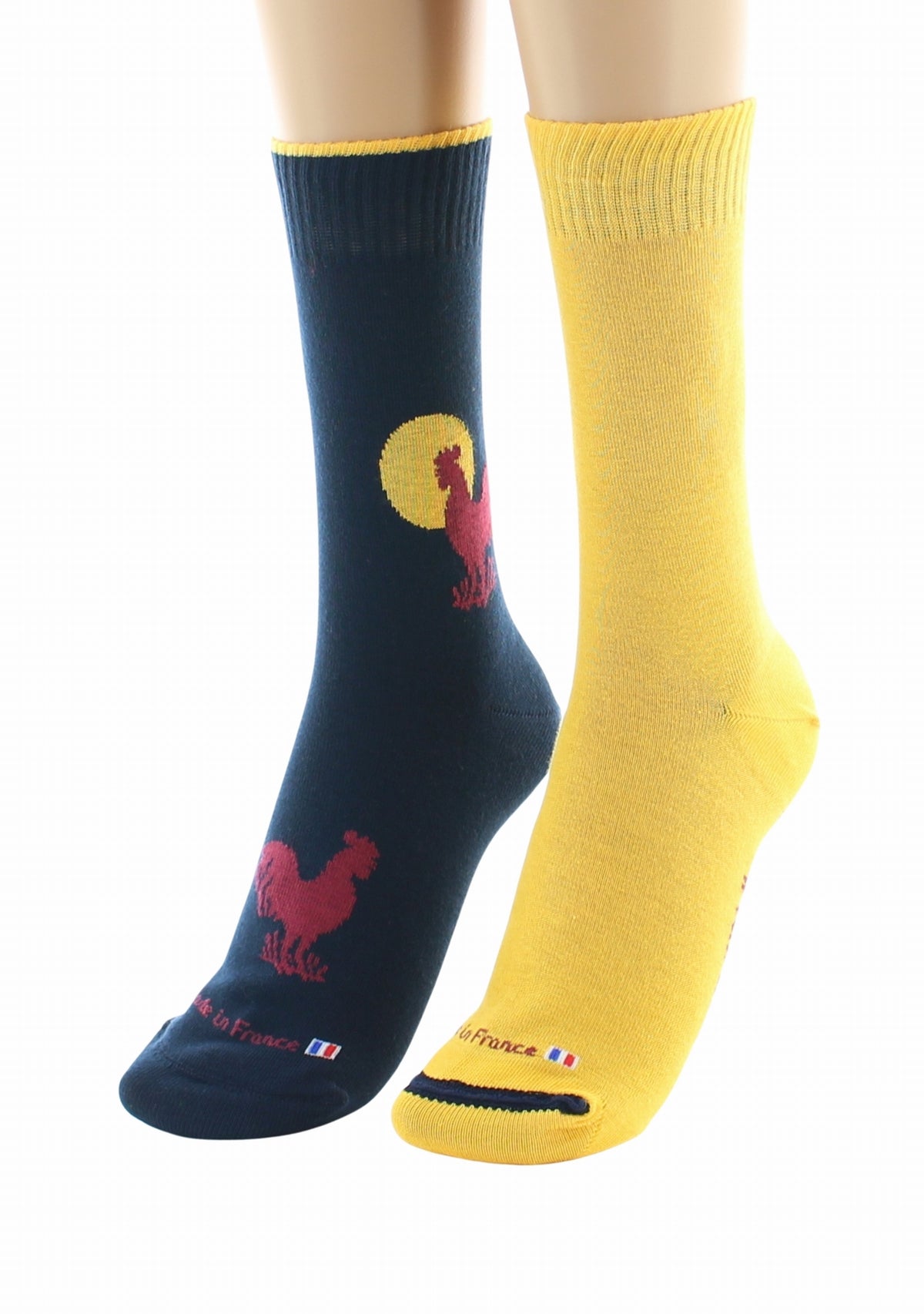 Doubles chaussettes réversibles Coq Marine Intérieur Jaune MARINE-JAUNE