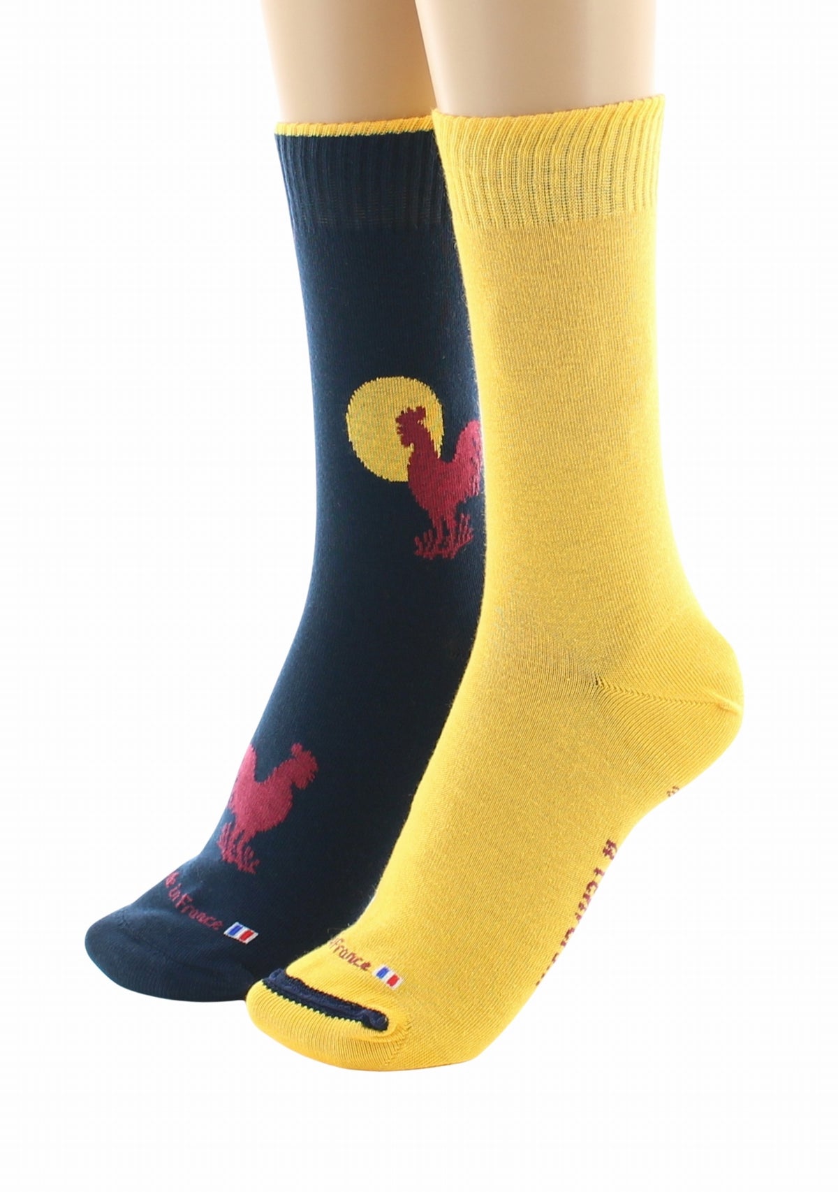 Doubles chaussettes réversibles Coq Marine Intérieur Jaune MARINE-JAUNE