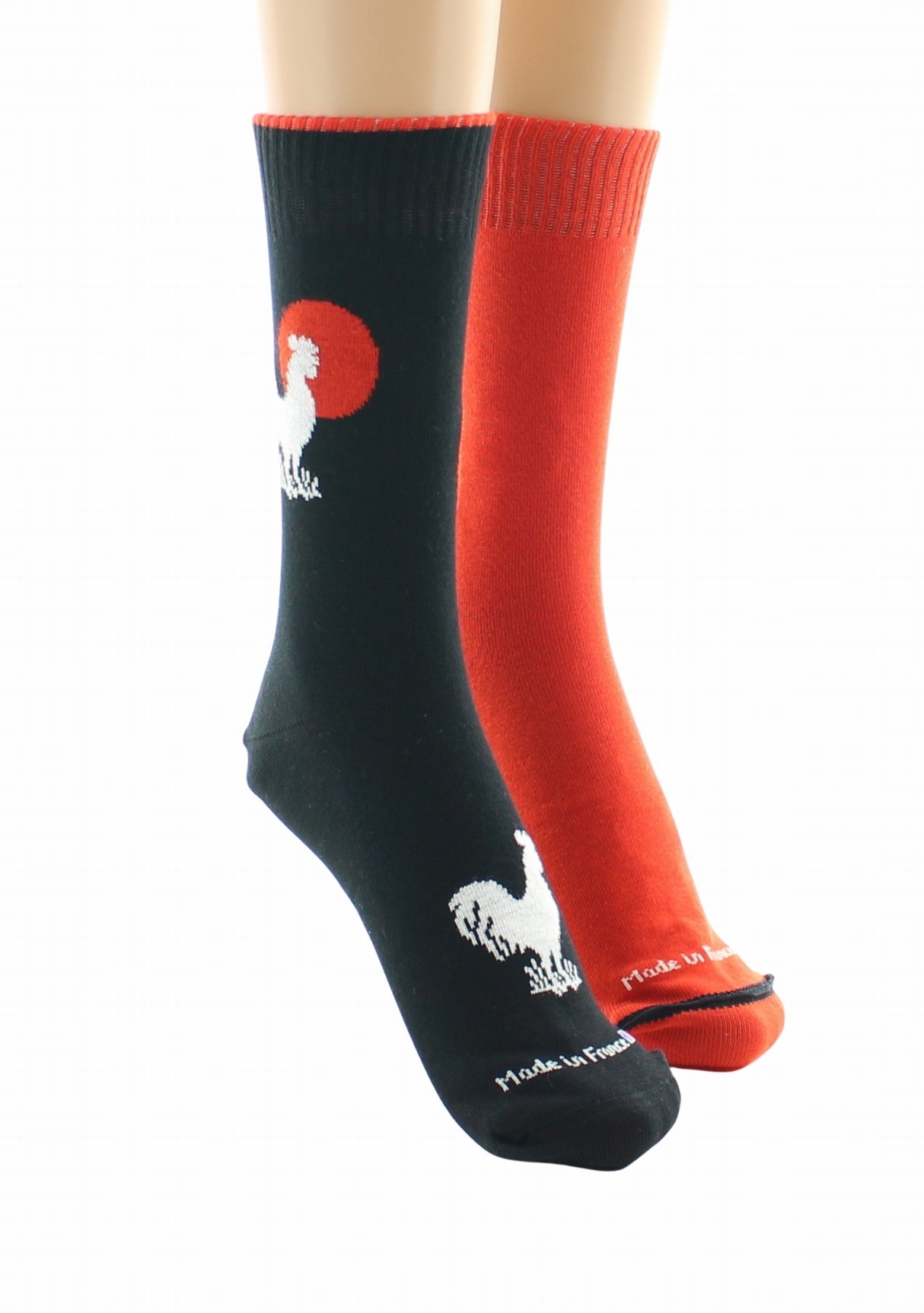 Doubles chaussettes réversibles Coq Noir Intérieur Orange NOIR-ORANGE