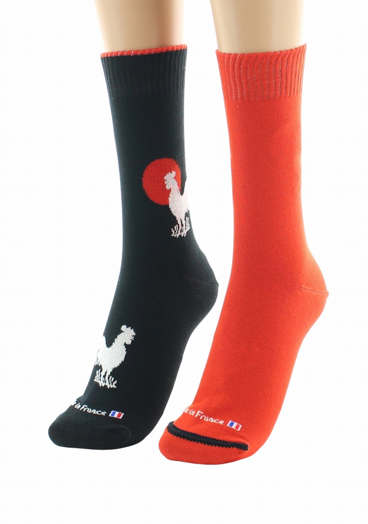 Doubles chaussettes réversibles Coq Noir Intérieur Orange NOIR-ORANGE