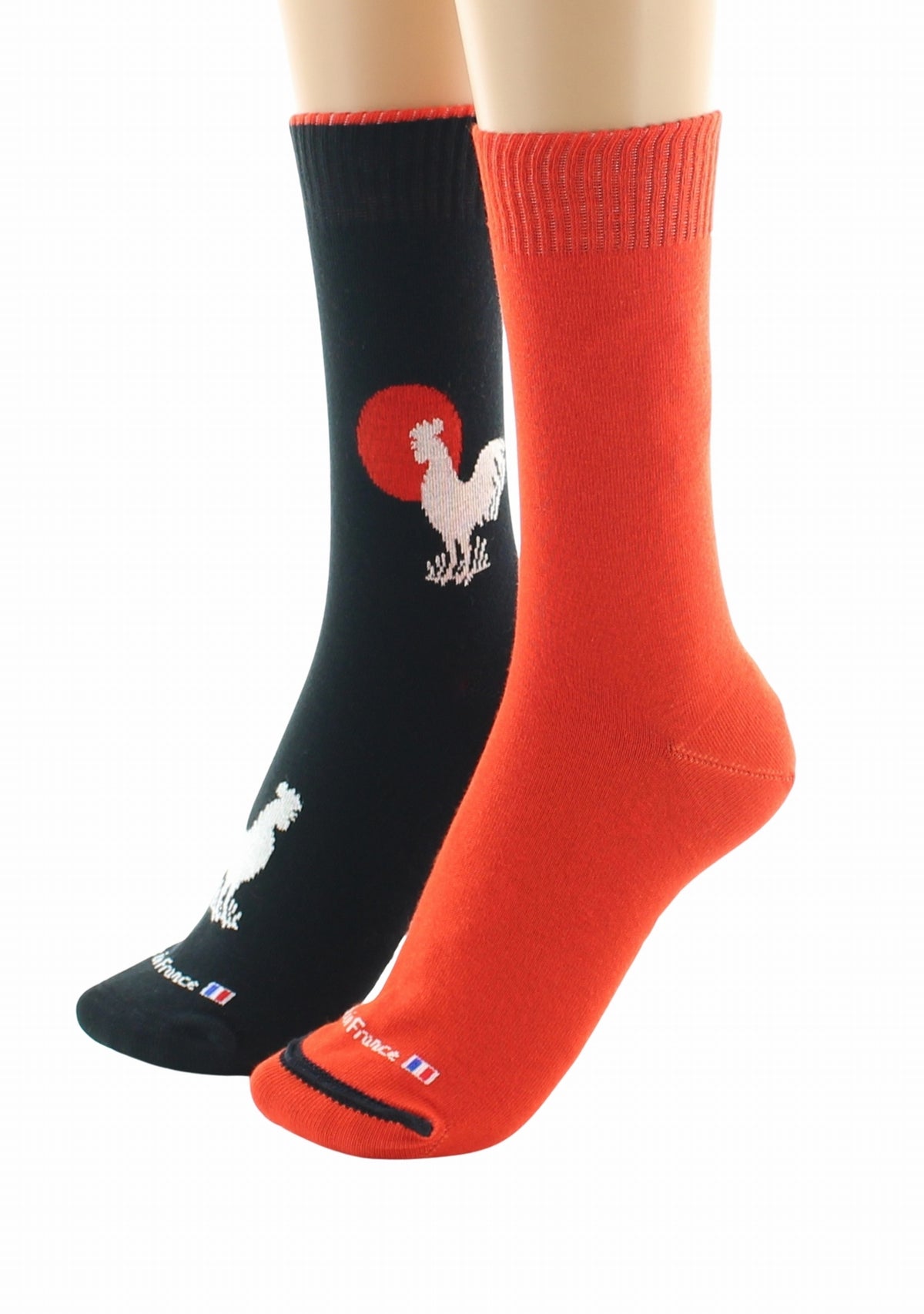 Doubles chaussettes réversibles Coq Noir Intérieur Orange NOIR-ORANGE