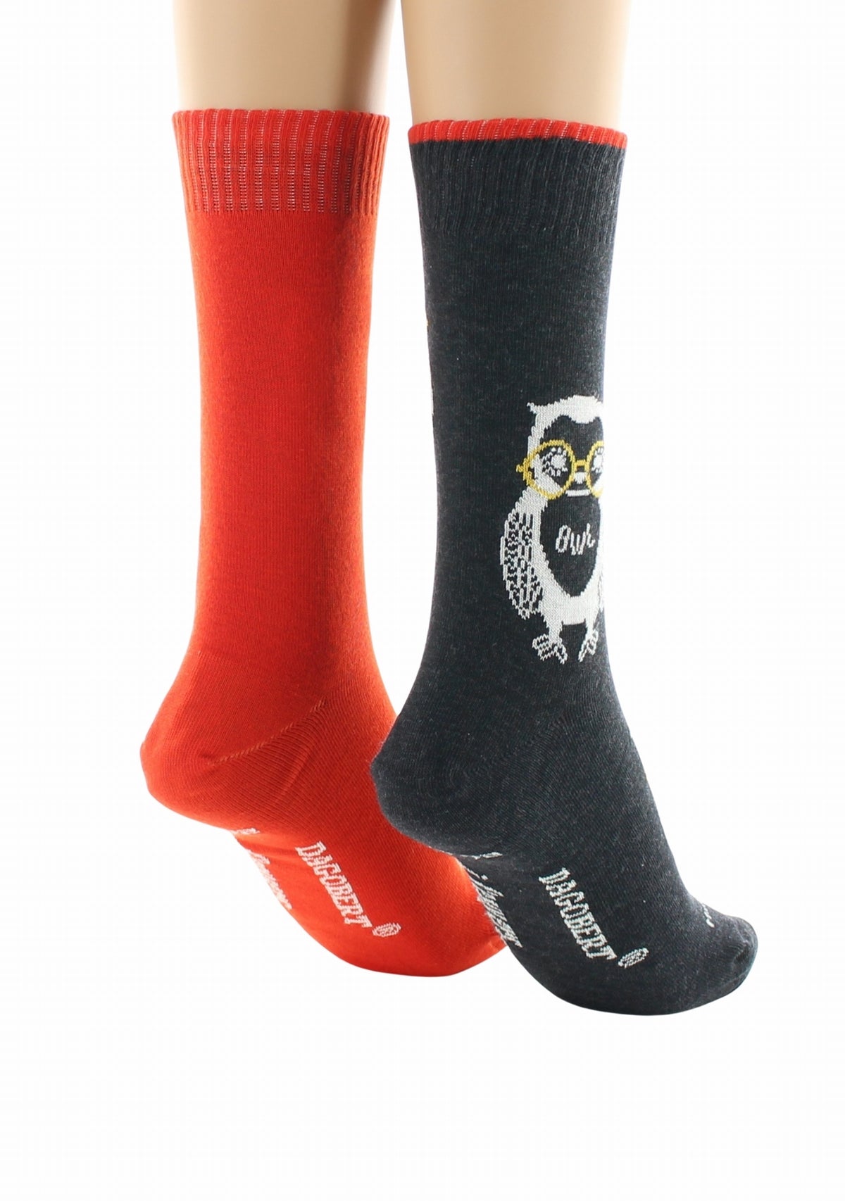 Doubles chaussettes réversibles Hibou Anthracite Intérieur Rouille ANTHRACITE-ROUILLE