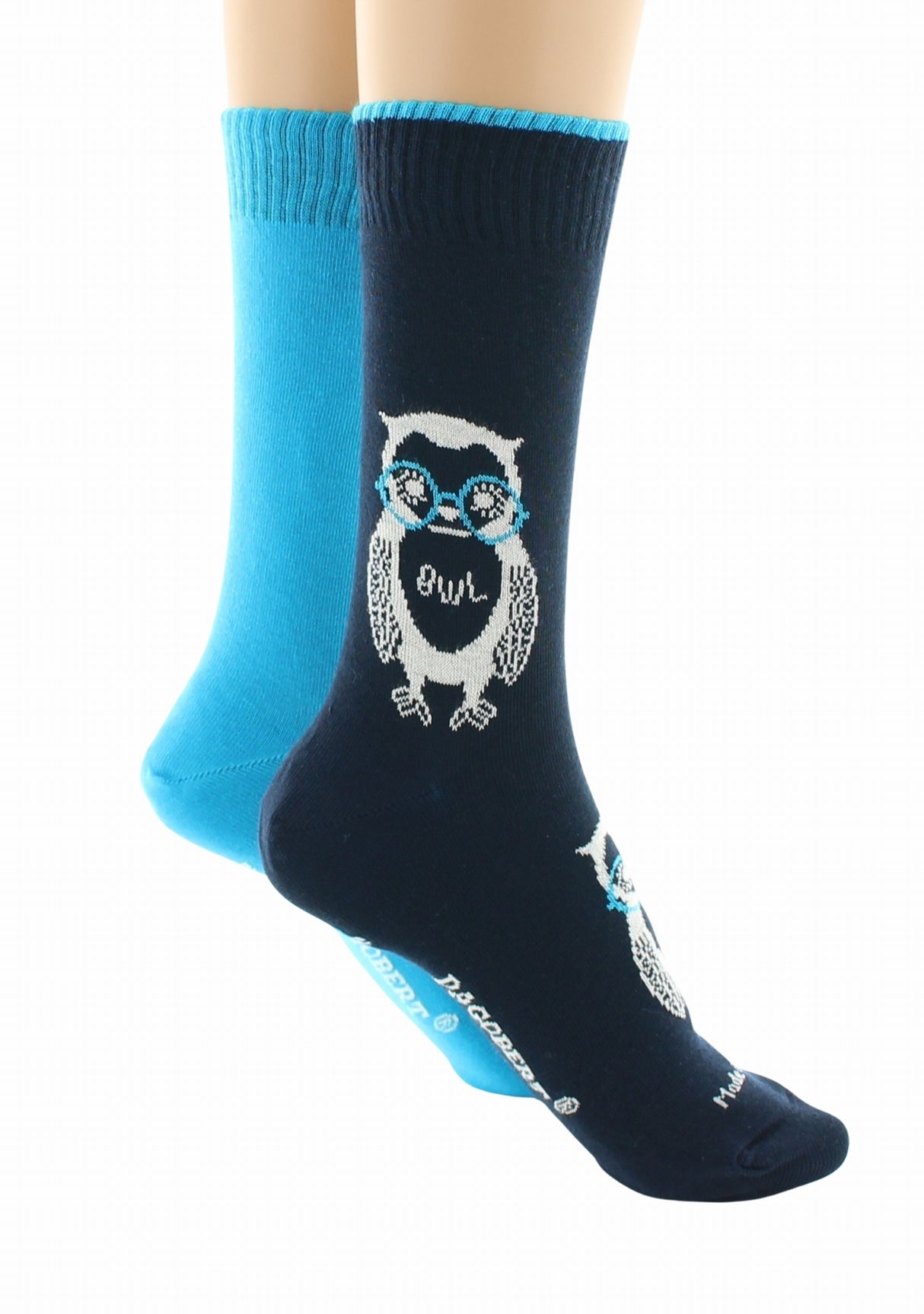 Doubles chaussettes réversibles Hibou Marine Intérieur Bleu vif MARINE-BLEU VIF