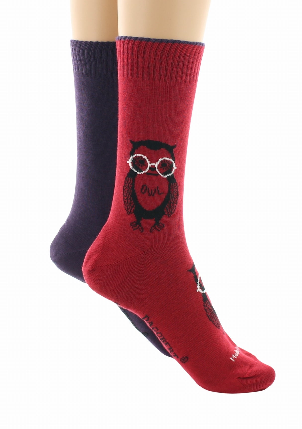 Doubles chaussettes réversibles Hibou Rouge Intérieur Vatican ROUGE-VATICAN