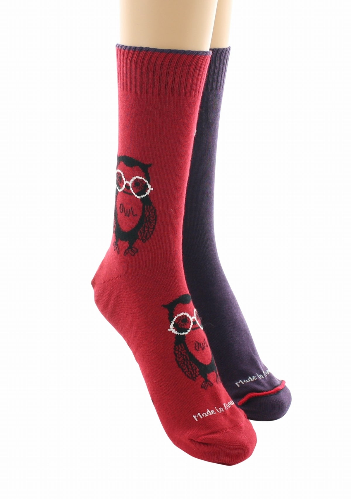 Doubles chaussettes réversibles Hibou Rouge Intérieur Vatican ROUGE-VATICAN