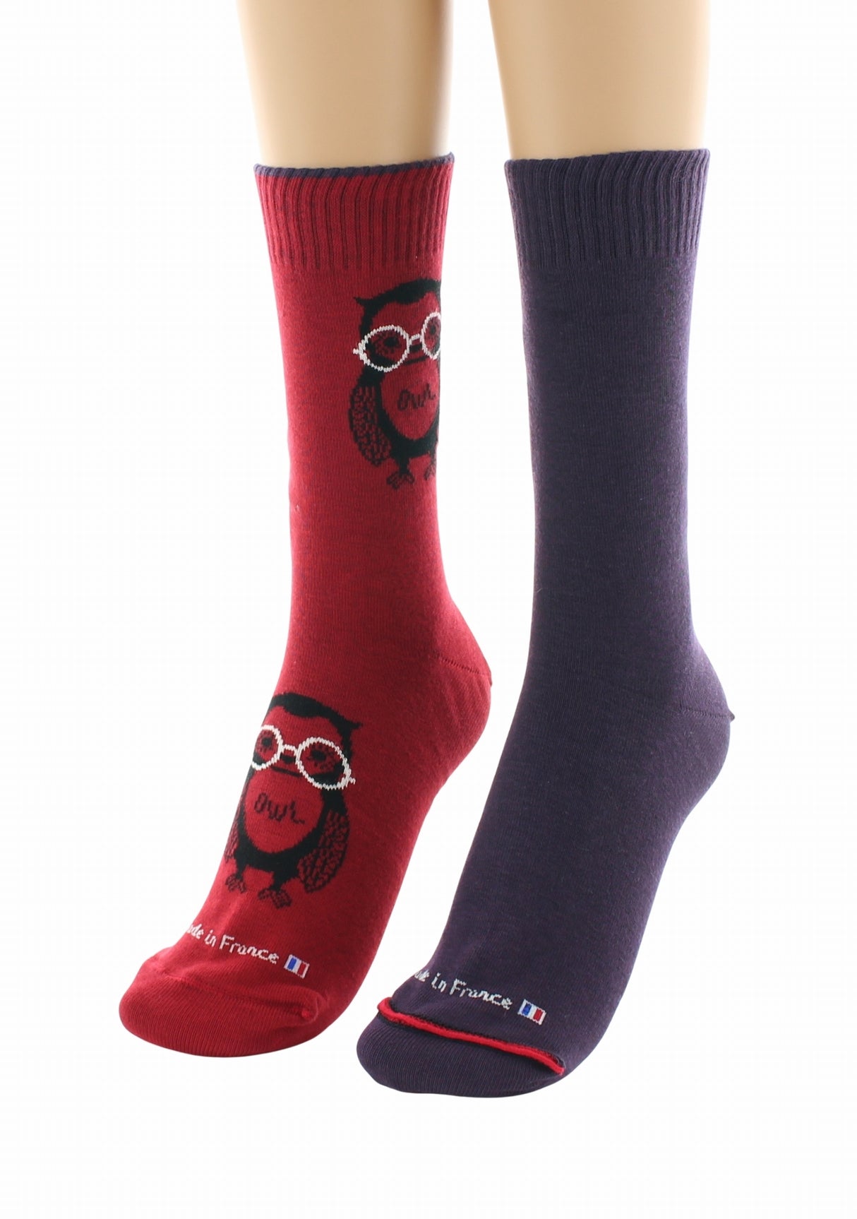 Doubles chaussettes réversibles Hibou Rouge Intérieur Vatican ROUGE-VATICAN