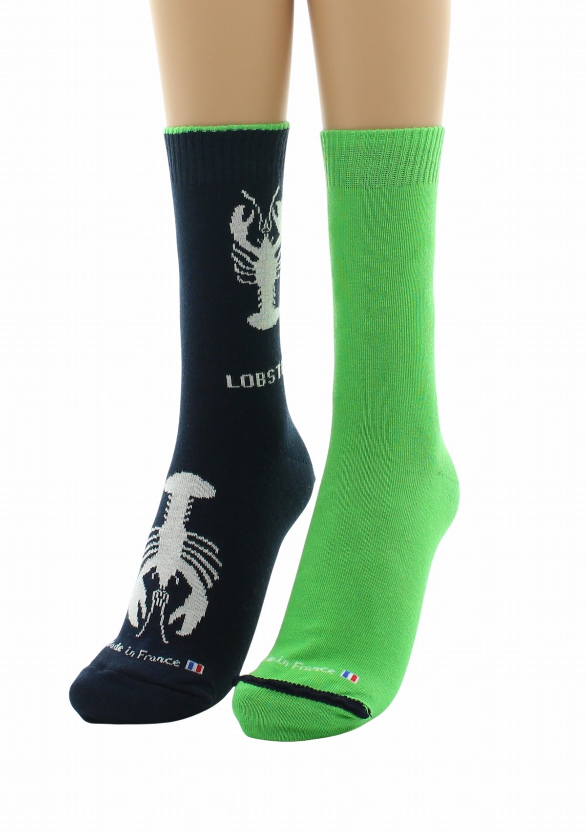 Doubles chaussettes réversibles Homard Marine Intérieur Vert Chlorophylle MARINE VERT CHLOROPH